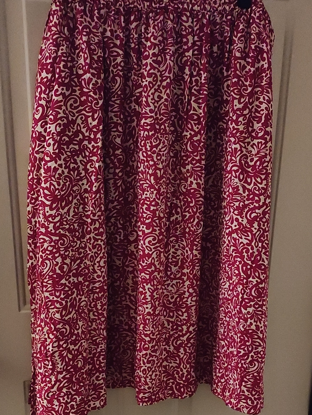 Women's Pink and Cream Printed Midi Skirt Elastic Waist Size 4X New with Tags